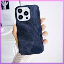 Compatible con funda de teléfono Apple 15, 14 Pro Max, lona de mezclilla,  13, celebridad de internet, 12 a prueba de golpes, 11 premium mini - Negro - Ver 13