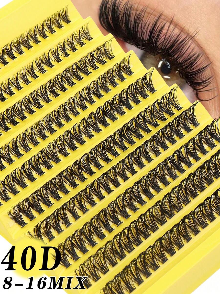 200 Pcs D Curl Individual False Eyelash Extensions,Thick, Fluffy & Voluminous, Cat Eye & Cluster Style, Segmented Design - Ideal For DIY Makeup, Beginner-Friendly & Reusable Lash Clusters,Eye Lash Clusters,Individual Eyelashes,Lashes,Fake Lashes