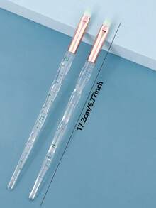 1/2/5/10支装扁平斜角眼线刷，钻石闪粉手柄，柔软纤细斜角合成刷毛，精准眉刷，适用于眉粉、眉胶、眼线笔 - 彩色 - 查看 3