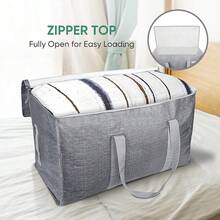BALEINE 4-Pack Oversized Moving Bags With Reinforced Handles, Heavy-Duty Storage Tote For Clothes, Moving Supplies (Winter Grey, 4-Pack) - WinterGray - View 6
