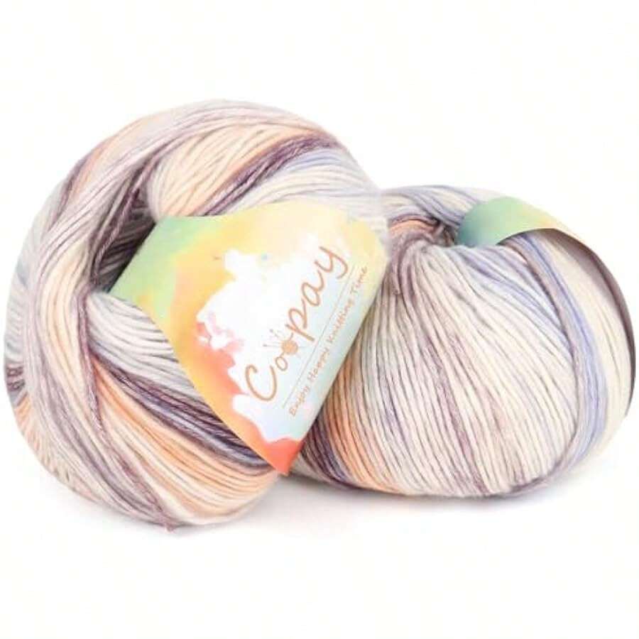 Yarn For Crocheting Knitting, Gradient Cake Yarns, 2 * 3.53oz - 240yds - 50% Cotton 50% Acrylic Ombre Yarns, Crochet Yarn For Blankets, Shawls, Scarves (102 Rainbow) Local Shipping - 202 黎明溪 - 查看 1