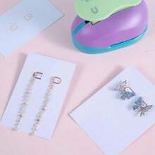 Herramienta de perforación de tarjetas para arete, perforadora para varios estilos de arete, perforadora limpia con colección de escombros para joyería, tarjetas, papel, manualidades,38264595 - Multicolor - Ver 6