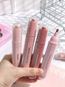 4pcs Highlighter Pen Set Spot Liner Pens, Soft Colour Eye Protection, Crystal Acrylic Stick Barrel Chisel Tip, Water Based Ink For Drawing Painting, Quick Dry, No Bleed, Student Back To School Gift, Office Highlighting Writing Supplies - one-size - View 2