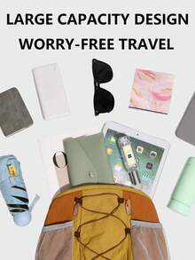 可折叠速干尼龙背包，多功能时尚日常包，多口袋轻便旅行包，大容量简约书包，方便实用，适合学生、护士、教师、商务人士、旅行、通勤、购物、办公、约会、徒步、培训、工作等各种场合。也是理想的生日或节日礼物。 - 彩色 - 查看 8