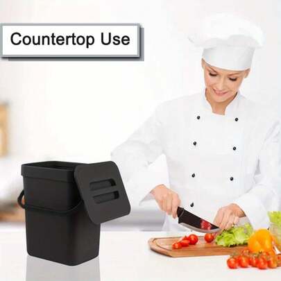 1pc Multi-Function Trash Can, 3L/0.79 Gallon Hanging Garbage Bin, Convenient Kitchen Trash Can, 2-In-1 Wall-Mounted Trash Can, High-Quality Compost Bin, Office Waste Bin, Home Supplies, Kitchen Accessories