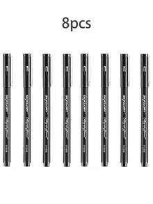 1pc/8pcs Liner Drawing Pens, Designed For Art, Hand Painting, Comics, Waterproof Signature Pens, Smooth Calligraphy Brush Writing, Multiple Models Suitable For Painting And Outlining, Ideal For Creation And Illustration - Multicolor - View 16