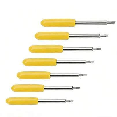 7片/30片装替换刀片，兼容Explore Air 2刻字机刀片，30度切割刀片，适用于刻字机、绘图仪、Maker Expression刻字机（黄色）