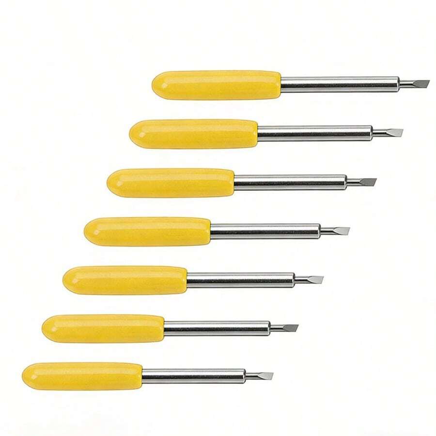 7片/30片装替换刀片，兼容Explore Air 2刻字机刀片，30度切割刀片，适用于刻字机、绘图仪、Maker Expression刻字机（黄色）