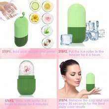 CYPNBandeja para cubitos de hielo faciales y set Gua Sha compuesto por una bandeja para cubitos de hielo a rayas una mini herramienta gua sha y una bolsa de almacenamiento negra para tratamientos faciales con hielo y gua sha. PurpleFashion - Marrón - Ver 5