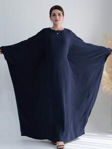 1pc Solid Color Soft & Breathable Muslim Islamic Loose Abaya (Without Headscarf), Comfortable For Women's Daily Wear And Prayer, Suitable For All Seasons - Nhiều màu - Xem 3