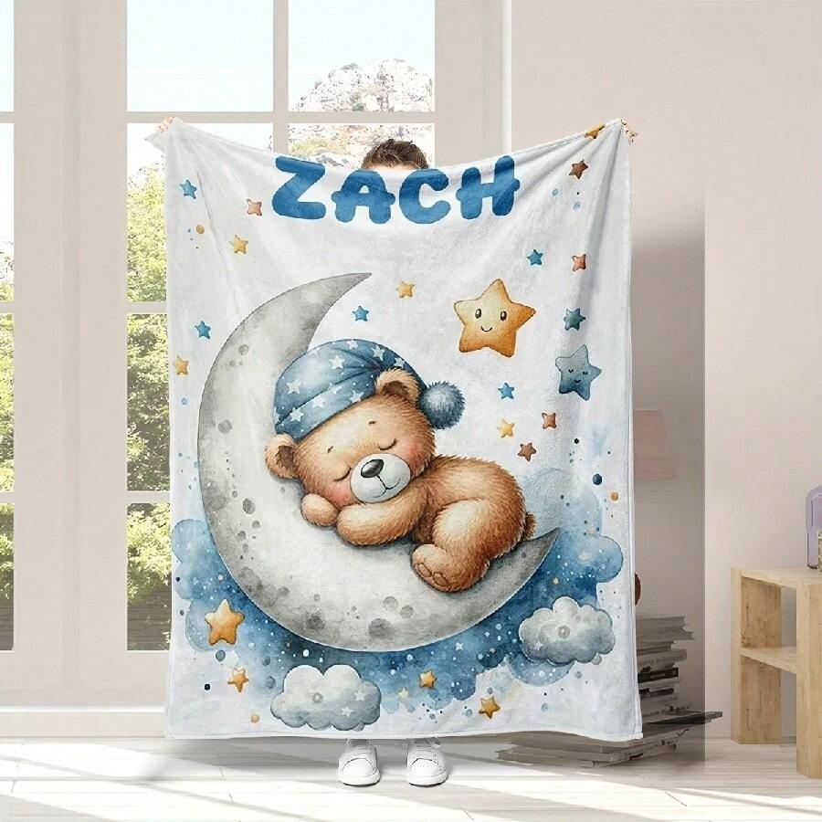 Custom Movie Blanket Soft Fleece Autumn Warm Flannel Throw Blankets For Sofa Car Bedding QuiltCustom Name Bear Theme Printed Flannel Blanket With Sleeping Bear Moon Personalized Gift Blanket For Family Friends Travel HomeCustom Name Blanket Deadpool And Wolverine Print, Soft Warm, For Sofa, Bed, Travel, Camping, Living Room, Office, Chair Bed GiftsCustom Name Blanket Game Print, Soft Warm, For Sofa, Bed, Travel, Camping, Living Room, Office, Chair Bed For GiftCustom Name Personalized Blanket Deadpool Print Adult Ren Warm Blankets And Comfortable Blanket Holiday Gifts - White 1 - View 1