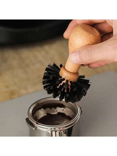 Premium Wooden Handle Coffee Powder Brush - Ergonomic Design, Effectively Cleans Filter, Easy To Operate - Essential Tool For Cafes