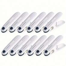 12pcs Non-Marking Windproof Clothes Drying Clips - Seamless Soft Plastic Clothespins For Household Use - Multicolor - View 9