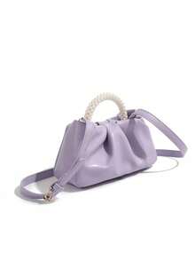 Elegante Bolso De Mano En Forma De Nube Con Cadena De Perlas #SD047 - Morado Violeta - Ver 2