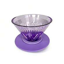 便携式V型60毫升树脂滤杯，型号V01/V02，黑色、白色、银色可选，专业家用咖啡滴滤器，咖啡师工具，适用于家庭、户外、旅行，采用树脂和硅胶材质，V01容量280毫升，适合1-2人使用，V02容量400毫升，适合1-4人使用，咖啡滴滤头，可重复使用的咖啡滤网，手动咖啡滤杯，V型滤杯，家用咖啡滤杯，滤网滴滤头，手动咖啡机 - 彩色 - 查看 8