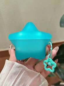1pc Fashionable Cute Blue Star Keychain Bluetooth Earphone Case, Compatible With AirPods 1/2/3/4/Pro 2/3, Ramadan/Valentine's Day Gift
