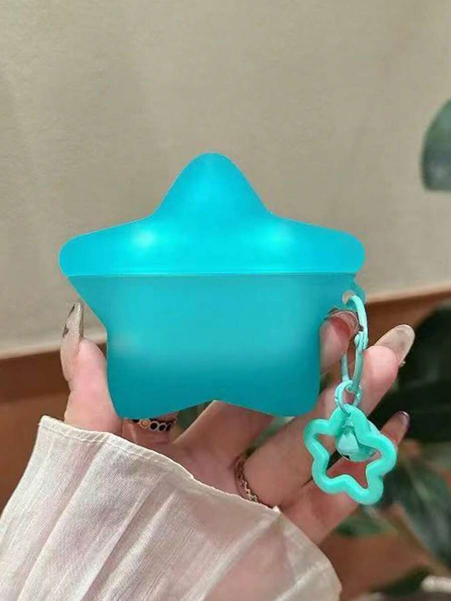 1pc Fashionable Cute Blue Star Keychain Bluetooth Earphone Case, Compatible With AirPods 1/2/3/4/Pro 2/3, Ramadan/Valentine's Day Gift