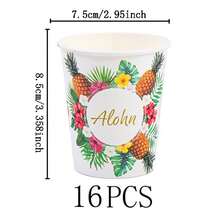 Aloha Flamingo Disposable Tableware Set, 7/9 Inch Party Plates, Disposable Paper Plates And Cups Suitable For Holidays, Weddings, Engagements, Weddings, Birthdays, Parties, Celebration Events - Multicolor - View 10