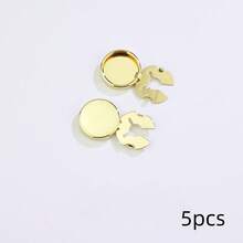 5pcs/Set Solid Color DIY Cufflink Accessories, Copper Turtle Smooth Casing Cufflinks, Handmade Shirt Collar Decor Buttons, Geometric Pattern Button Sets, Shirt Buttons, Clip-On Button Sets, Fashion Crystal Cufflink Sets, Suitable For Tuxedo And Wedding Dress Decoration - Multicolor - View 8