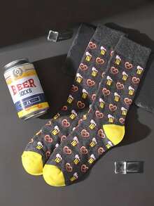 1 Pair Men's Mid-Calf Socks With Asymmetric Dolphin Pattern, Fashionable Creative High-Quality Socks, Moisture-Wicking, Breathable, Suitable For Casual, Sports, Street Style, Daily Wear In Spring/Autumn - Multicolor - View 39