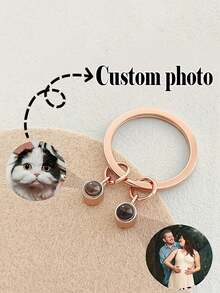 1 pieza Llavero personalizado con proyección de 1-3 fotos, llavero personalizado con múltiples fotos, llavero con foto familiar, llavero con proyección de foto para mujer, llavero personalizable simple con foto, llavero personalizado familiar, regalo personalizado de llavero para familiares - Multicolor - Ver 24