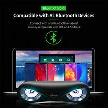 The 2026 New Bluetooth Speaker Features A Bionic Eye Design. It Supports USB/TF Card/AUX Interfaces, Has Bluetooth 5.0 Playback Function, Upgraded Color Rhythm Atmosphere, And Improved Sound Quality With Dual Speakers And Heavy Bass Diaphragm. - màu đen - Xem 3