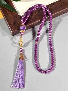 1 String/12 Strings Islamic Prayer Beads, 99pcs Glass Faux Pearl Beaded Rosary, For Muslim Prayer And Arabic Praise Bracelet - Multicolor - View 26