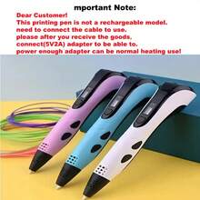 3D打印笔套装，DIY涂鸦绘画艺术创作打印笔，包含9米PLA打印耗材。生日派对、节日聚会的最佳礼物。 - 彩色 - 查看 4