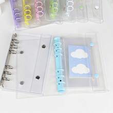 1pc A7 Size Portable Transparent Loose Leaf Binder, Can Be Used As Transparent Sticker Book, Sticker Album, Photo Storage Bag, Photo Album, Budget Planner, Diary, Notebook, Office Supplies - Multicolor - View 3