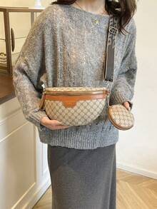 Fashionable Women Waist Bag/Chest Bag With Floral Pattern