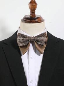 1件男士时尚休闲简约腰果图案纯色领结，舒适百搭，适合日常、派对、宴会、旅行等场合。