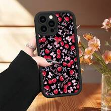 Funda de teléfono  de bambú alto negro con patrón de lazo de cereza compatible con 24 Ultra/S24 Plus/S24/S23 Ultra/S23 FE/A55/A54/A53/A52/A52S/A51/A50/A50S/A35/A34/A33/A32/A24/A23/A22/A21S/A20/A20S/A15/A14/A13/A12/A10S/A05S/A05/A03S/A03 - Multicolor - Ver 7