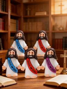 10PCS Little Jesus Figures, Mini Jesus Figurines In Bulk, Multicolor Tiny Jesus Figures, Jesus Loves You Figures, Mini Jesus Figurines In Bulk,Little Jesus - 彩色 - 查看 3