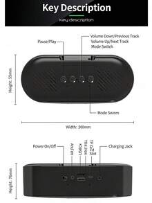 The 2026 New Bluetooth Speaker Features A Bionic Eye Design. It Supports USB/TF Card/AUX Interfaces, Has Bluetooth 5.0 Playback Function, Upgraded Color Rhythm Atmosphere, And Improved Sound Quality With Dual Speakers And Heavy Bass Diaphragm. - màu đen - Xem 8