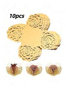 10/20个装糖果巧克力蕾丝纸包装盒，优雅甜点杯，母亲节包装盒，糖果盒，巧克力包装盒，派对礼品，生日装饰，婚礼装饰，派对用品，周年纪念，烘焙工具，家居厨房配件，送给妈妈的礼物 - 彩色 - 查看 6