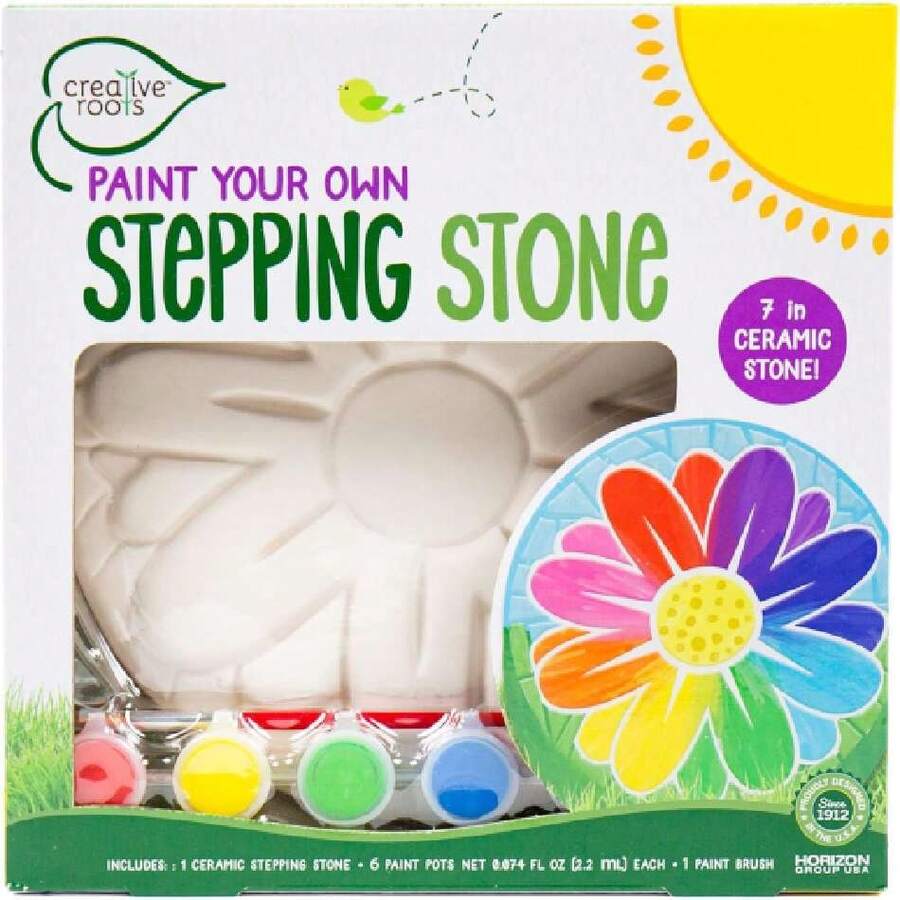 Kit Piedra Decorativa Jardín XL - Mosaico Floral DIY - Set Pintura Piedras 18cm - Manualidades Exterior Niños 8+,38259453 - Albaricoque - Ver 1