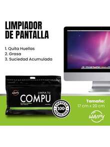 | Toallitas Humedas Limpia Pantallas | Kit de Limpieza para PC y Celular | Pack 4 Limpia tu Celu + 3 Limpia tu Compu | Quita Huellas, Grasa y Suciedad Acumulada | Limpiador de Pantalla,38264065 - Unitalla - Ver 6