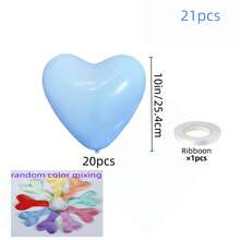 21/46 piezas Set de globos de látex con forma de corazón de macarrón suave y romántico en tonos pastel, adecuado para citas de pareja, declaración de amor, ceremonia de propuesta, boda, temporada de bodas, fiesta de cumpleaños, compromiso, San Valentín, despedida de soltera, cumpleaños, aniversario, propuesta, boda y otras decoraciones para fiestas - Multicolor - Ver 11