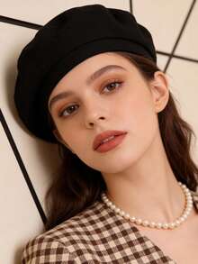 1pc Women's Beret Hat, French Artist Classic Painter Beret Hat,Autumn/Winter Fashion Painter's Hat, Retro Casual Style Hat - Multicolor - View 3