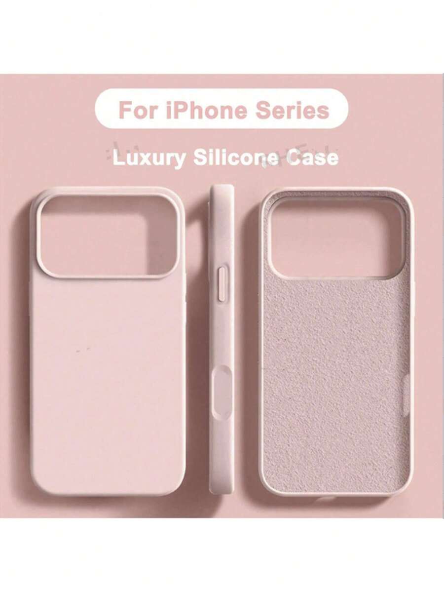 Liquid Silicone 3-Layer Full Protective Soft Rubber Phone Case Compatible With Iphone 17, 17 Air, 17 Pro, 17 Pro Max, With Anti-Shock Protection And Microfiber Lining, Also Compatible With IPhone 13, 11, 16 Pro Max, 15, 14 Plus, 12 - Ash Powder - View 1