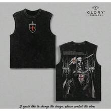 1pcRetro Baldwin IV "The Leper King" The Crusader King And His Holy Army Vintage Washed T-Shirt Hoodie Tank Top Sweatshirt|  Jerusalem Cross Medieval Christian Streetwear| Medieval Cross Armor Glory Of God Outfitgraphic Tee Graphic Tee - Tee Wash V1 - 查看 5