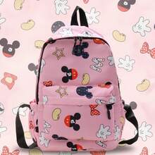 Ba lô màu hồng in hình chuột Minnie của Disney, ba lô đa năng dùng hàng ngày, túi du lịch thời trang dành cho nữ, cặp sách dung tích lớn, có ngăn khóa kéo phía trước, họa tiết hoạt hình cổ điển, phù hợp cho việc đi lại hàng ngày. - Nhiều màu - Xem 2