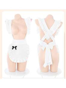 Women'S Sexy Lingerie: Cute Maid Costumes And Small - Breasted Uniform - Style Outfits. Suitable For Ladies Weighing From 80 To 140 Pounds. Ideal For Passionate Bedroom Teasing, Exuding Pure Yet Seductive Charm.Valentine's Day Gift - màu đen - Xem 9