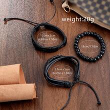 1 Set Orologio da Uomo, include 1 Orologio Casual Sportivo Stile Industriale Rotondo al Quarzo con Funzione Calendario, abbinato a Cinturino in Pelle Intrecciata Stile Punk, adatto per Uso Quotidiano, Regalo di Compleanno, Feste e Raduni, Idea Regalo Perfetta per Te o i Tuoi Amici. Senza Confezione Regalo. - nero - Visualizzare 7