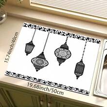 1件斋月灯笼图案吸水沥水垫，厨房装饰咖啡机垫，手工咖啡壶沥水垫，厨房地垫，餐桌垫，厨房台面餐具沥水垫，早餐垫，防滑耐热沥水垫，硅藻土沥水垫，遮盖污渍，超强吸水厨房垫，易清洁碗碟架垫，适用于厨房、餐桌、咖啡馆、酒吧、节日、派对、家居装饰、节日礼物 - 彩色 - 查看 21