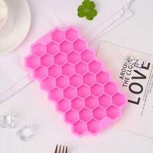 1pc Silicone Honeycomb Ice Cube Tray With Lid, 37 Grids Stackable Ice Cube Mold, Easy Release Ice Cube Maker, Back To School Season - Multicolor - View 10