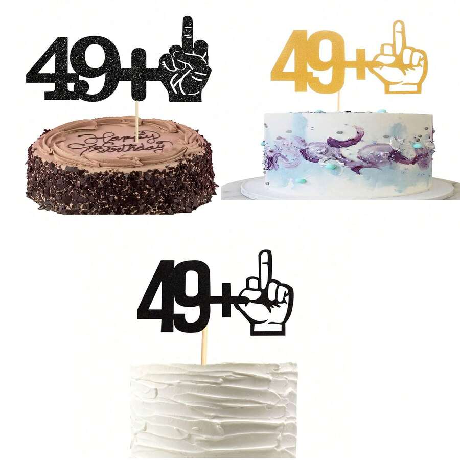 50个/套蛋糕装饰插牌 - 50岁生日派对装饰 - 趣味50岁生日派对用品 - 彩色 - 查看 1