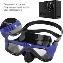 Máscara de Buceo, Cámara de Acción, Gafas de Buceo, Máscara de Buceo con Snorkel con Lente Templada para Buceo, Apnea, Natación,38257365 - Azul y blanco - Ver 5