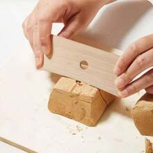 5pcs Ceramic Art Tools Wooden Frame Knife Set, Throwing Ribs, Scraping Blades, Handmade Pottery Tools - Wood Color - View 7