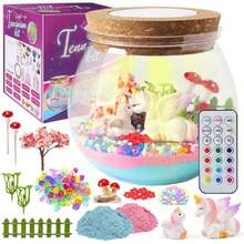 Unicorn Kit de Terrario Iluminado para Niños,Regalos de Manualidades con Control Remoto 13 Colores, Juguetes para Niñas Luces LED Nocturnas, Regalos para Navidad, Niñas de 3, 4, 5, 6, 7 Años,38259443 - Multicolor - Ver 1